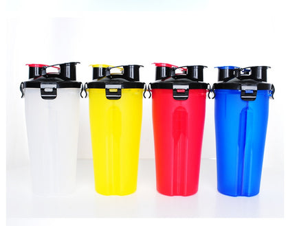 2 in 1 Portable Pet Water Bottle with Silicone Bowl