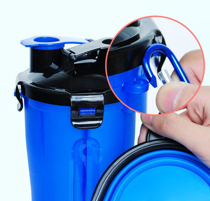 2 in 1 Portable Pet Water Bottle with Silicone Bowl