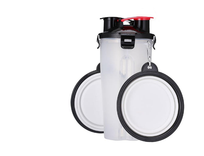 2 in 1 Portable Pet Water Bottle with Silicone Bowl